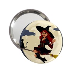 Witch Witchcraft Broomstick Broom 2 25  Handbag Mirrors by Nexatart