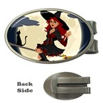 Witch Witchcraft Broomstick Broom Money Clips (Oval)  Front