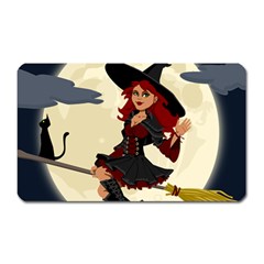 Witch Witchcraft Broomstick Broom Magnet (rectangular) by Nexatart