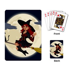 Witch Witchcraft Broomstick Broom Playing Card by Nexatart