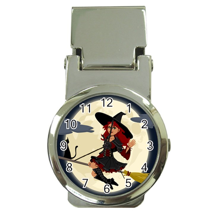 Witch Witchcraft Broomstick Broom Money Clip Watches