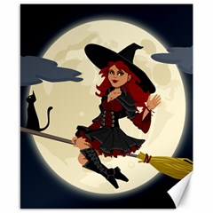 Witch Witchcraft Broomstick Broom Canvas 8  X 10  by Nexatart