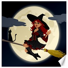 Witch Witchcraft Broomstick Broom Canvas 20  X 20   by Nexatart