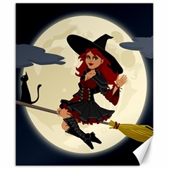 Witch Witchcraft Broomstick Broom Canvas 20  X 24   by Nexatart