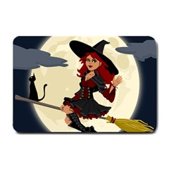 Witch Witchcraft Broomstick Broom Small Doormat  by Nexatart