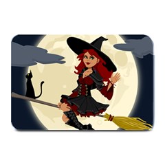 Witch Witchcraft Broomstick Broom Plate Mats by Nexatart