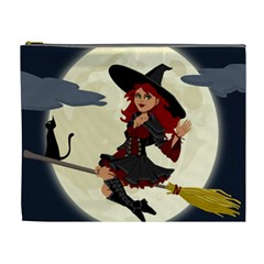 Witch Witchcraft Broomstick Broom Cosmetic Bag (xl) by Nexatart