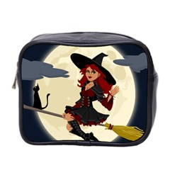 Witch Witchcraft Broomstick Broom Mini Toiletries Bag 2-side by Nexatart