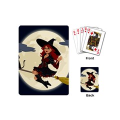 Witch Witchcraft Broomstick Broom Playing Cards (mini)  by Nexatart