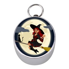 Witch Witchcraft Broomstick Broom Mini Silver Compasses by Nexatart