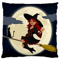 Witch Witchcraft Broomstick Broom Standard Flano Cushion Case (one Side) by Nexatart