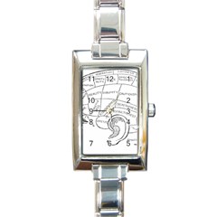 Brain Chart Diagram Face Fringe Rectangle Italian Charm Watch by Nexatart