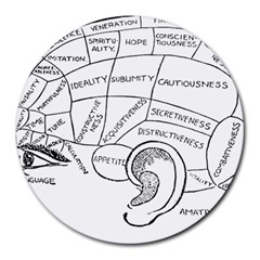 Brain Chart Diagram Face Fringe Round Mousepads by Nexatart