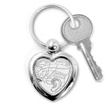 Brain Chart Diagram Face Fringe Key Chains (Heart)  Front