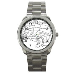 Brain Chart Diagram Face Fringe Sport Metal Watch by Nexatart