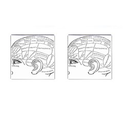 Brain Chart Diagram Face Fringe Cufflinks (square) by Nexatart