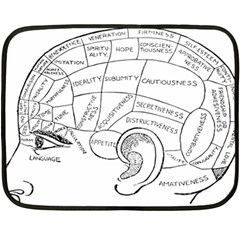 Brain Chart Diagram Face Fringe Fleece Blanket (mini) by Nexatart