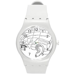 Brain Chart Diagram Face Fringe Round Plastic Sport Watch (m) by Nexatart