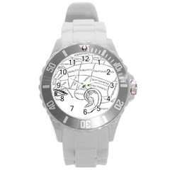 Brain Chart Diagram Face Fringe Round Plastic Sport Watch (l) by Nexatart