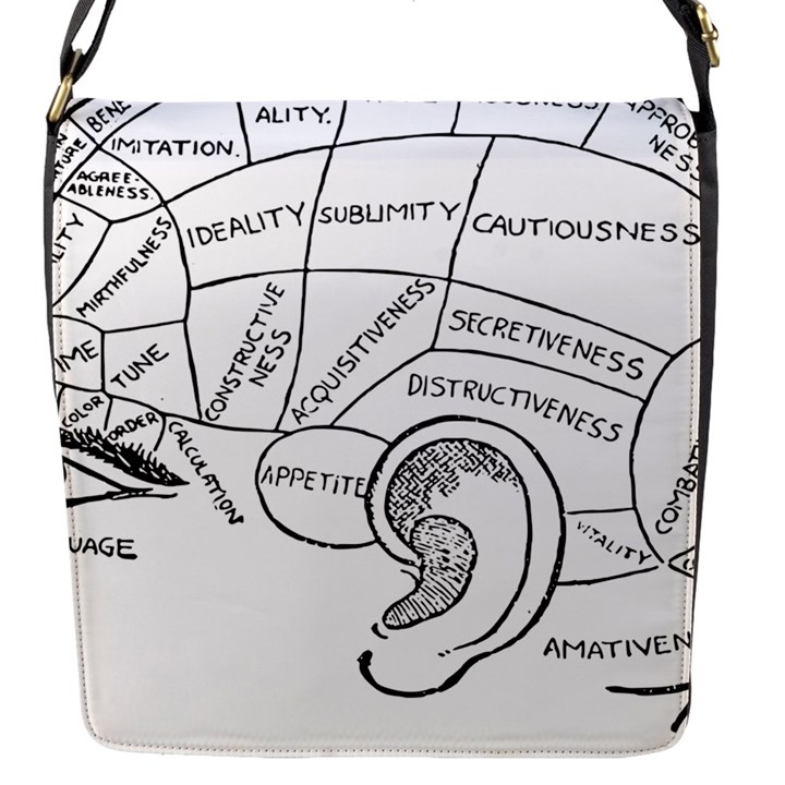 Brain Chart Diagram Face Fringe Flap Messenger Bag (S)