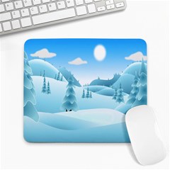 Landscape Winter Ice Cold Xmas Large Mousepads by Nexatart