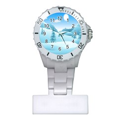 Landscape Winter Ice Cold Xmas Plastic Nurses Watch by Nexatart