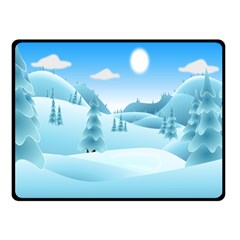 Landscape Winter Ice Cold Xmas Double Sided Fleece Blanket (small)  by Nexatart