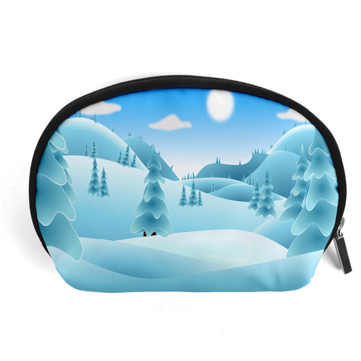 Landscape Winter Ice Cold Xmas Accessory Pouches (Large) 