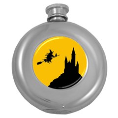 Castle Cat Evil Female Fictional Round Hip Flask (5 Oz) by Nexatart