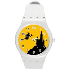 Castle Cat Evil Female Fictional Round Plastic Sport Watch (m) by Nexatart