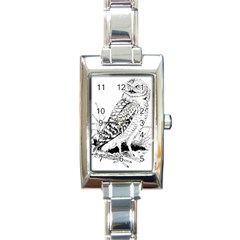 Animal Bird Forest Nature Owl Rectangle Italian Charm Watch by Nexatart