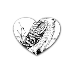 Animal Bird Forest Nature Owl Rubber Coaster (heart)  by Nexatart