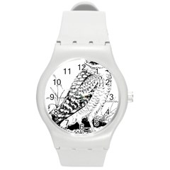 Animal Bird Forest Nature Owl Round Plastic Sport Watch (m) by Nexatart