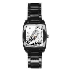 Animal Bird Forest Nature Owl Stainless Steel Barrel Watch by Nexatart