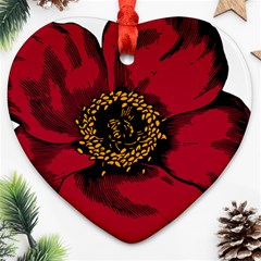 Floral Flower Petal Plant Heart Ornament (two Sides) by Nexatart