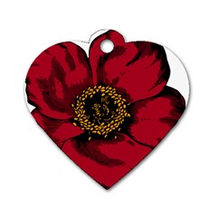 Floral Flower Petal Plant Dog Tag Heart (one Side)