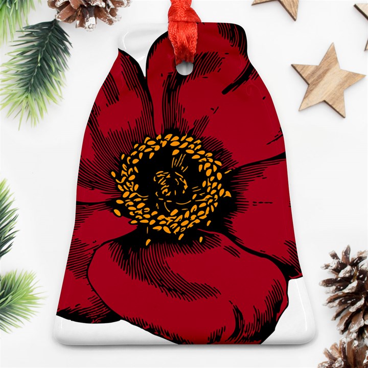 Floral Flower Petal Plant Bell Ornament (Two Sides)