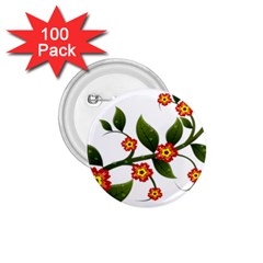 Flower Branch Nature Leaves Plant 1 75  Buttons (100 Pack)  by Nexatart