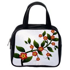 Flower Branch Nature Leaves Plant Classic Handbags (one Side) by Nexatart