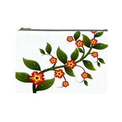 Flower Branch Nature Leaves Plant Cosmetic Bag (large)  by Nexatart