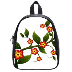 Flower Branch Nature Leaves Plant School Bag (small) by Nexatart