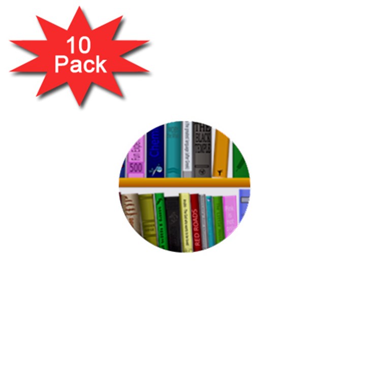 Shelf Books Library Reading 1  Mini Buttons (10 pack) 