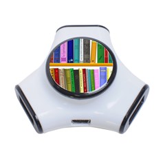 Shelf Books Library Reading 3-port Usb Hub by Nexatart