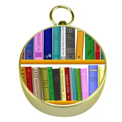 Shelf Books Library Reading Gold Compasses by Nexatart