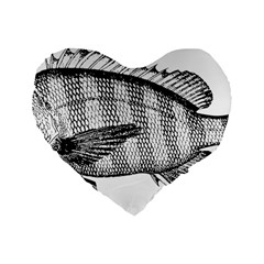 Animal Fish Ocean Sea Standard 16  Premium Flano Heart Shape Cushions by Nexatart