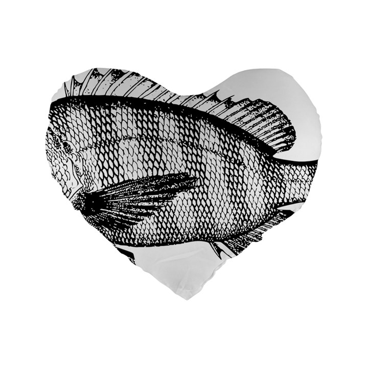 Animal Fish Ocean Sea Standard 16  Premium Flano Heart Shape Cushions