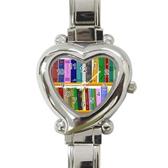 Shelf Books Library Reading Heart Italian Charm Watch by Nexatart