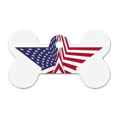 A Star With An American Flag Pattern Dog Tag Bone (two Sides) by Nexatart