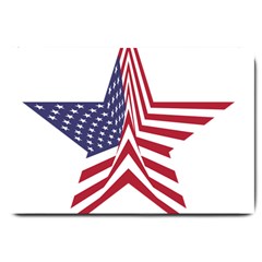 A Star With An American Flag Pattern Large Doormat  by Nexatart