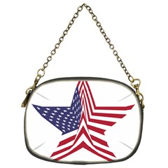 A Star With An American Flag Pattern Chain Purses (one Side)  by Nexatart